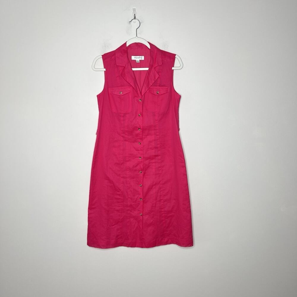 Isaac Mizrahi for Target Shirt Dress Womens Small‎ Pink Sleeveless Button Front